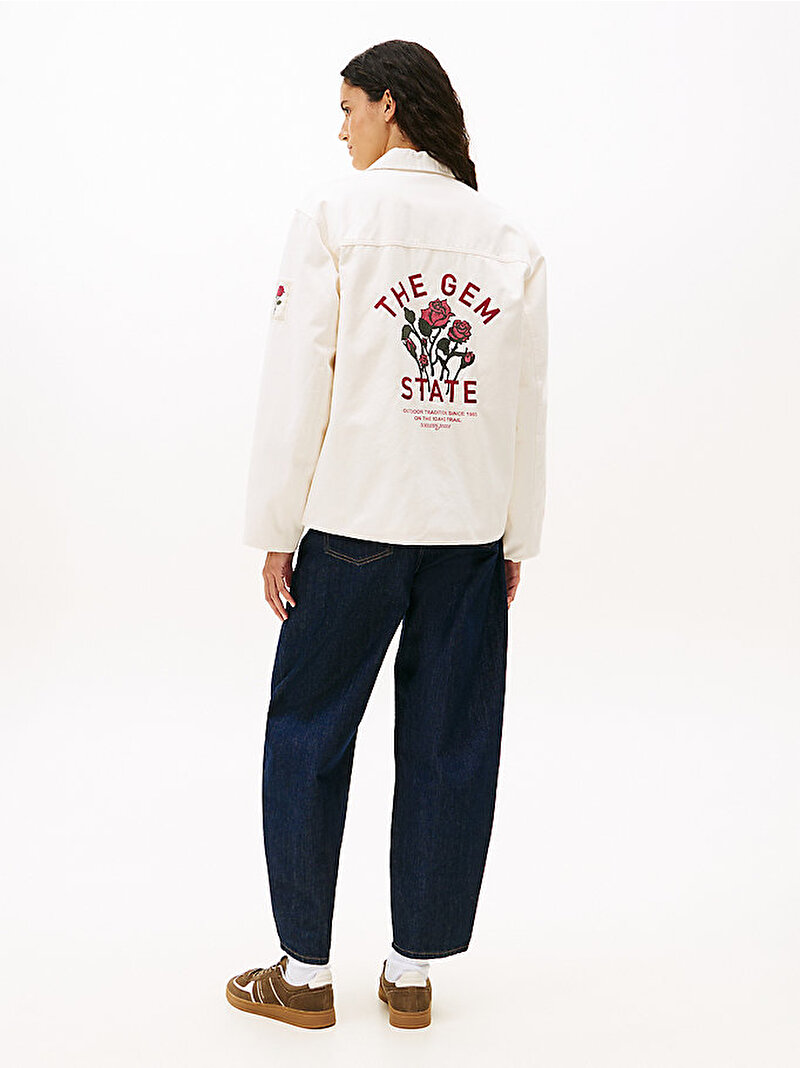 Kadın TJW Graphic Chore Overshirt Ceket Beyaz  DW0DW21664YBH