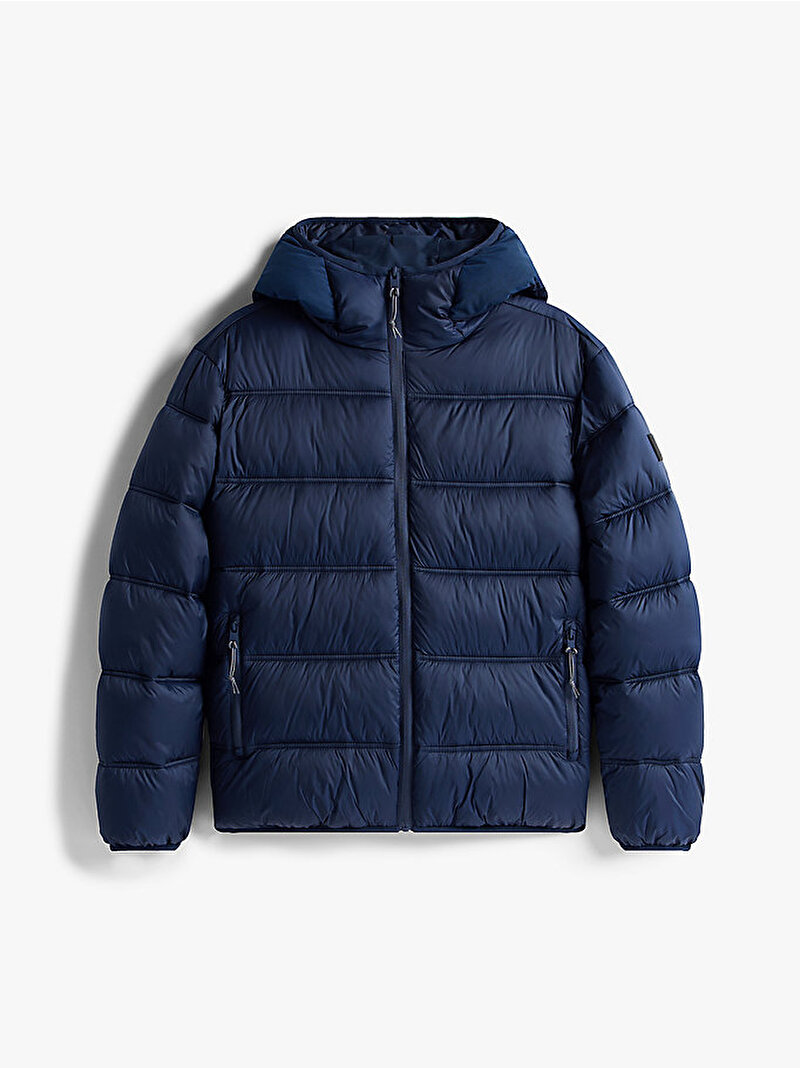 Erkek TJM Hooded Logo Puffer Mont Lacivert DM0DM22044C1G