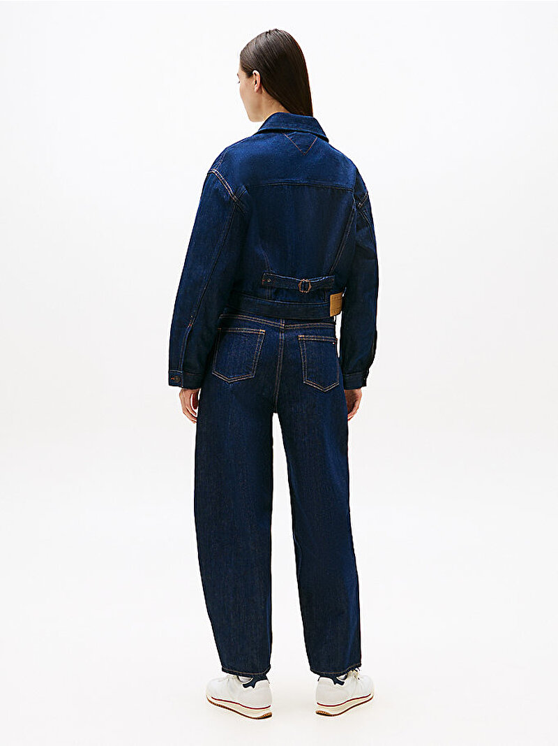 Kadın Pleated Trucker Denim Ceket Lacivert DW0DW217341BK