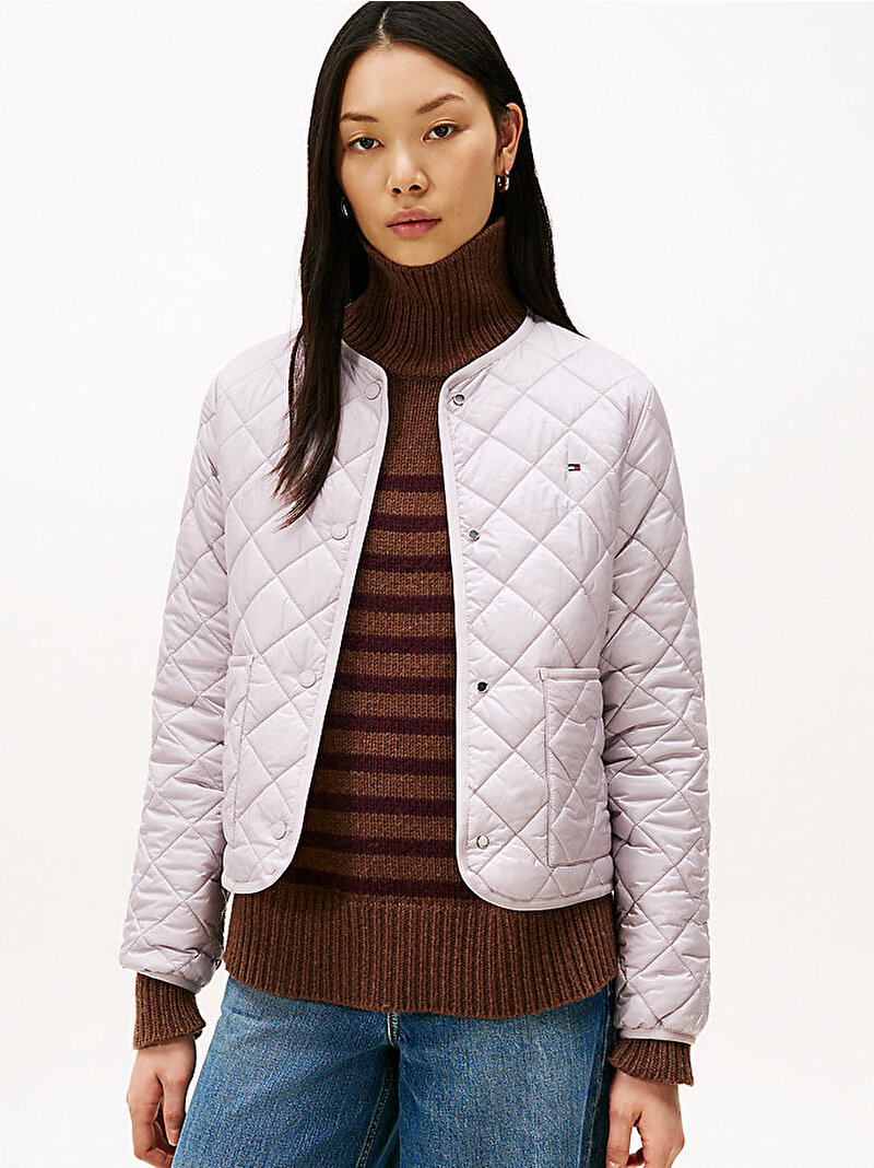 Kadın Padded Quilted Puffer Mont Pembe  WW0WW47290VK8
