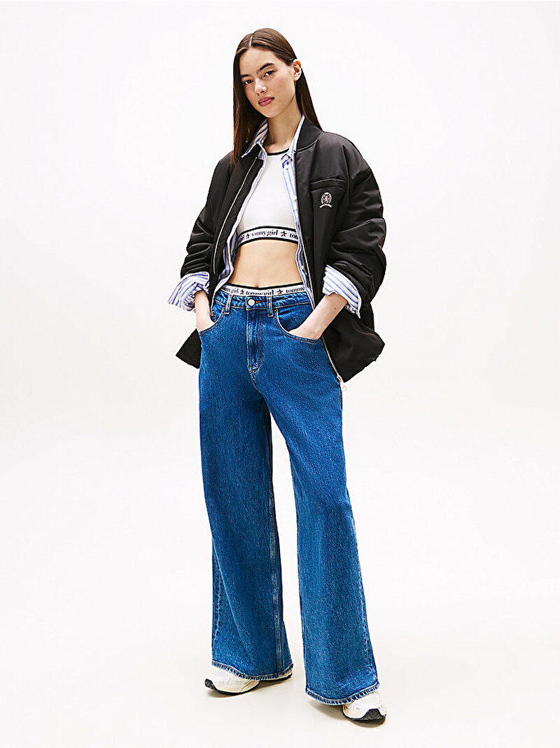 Kadın TJW Longline Bomber Ceket Siyah DW0DW21629BDS