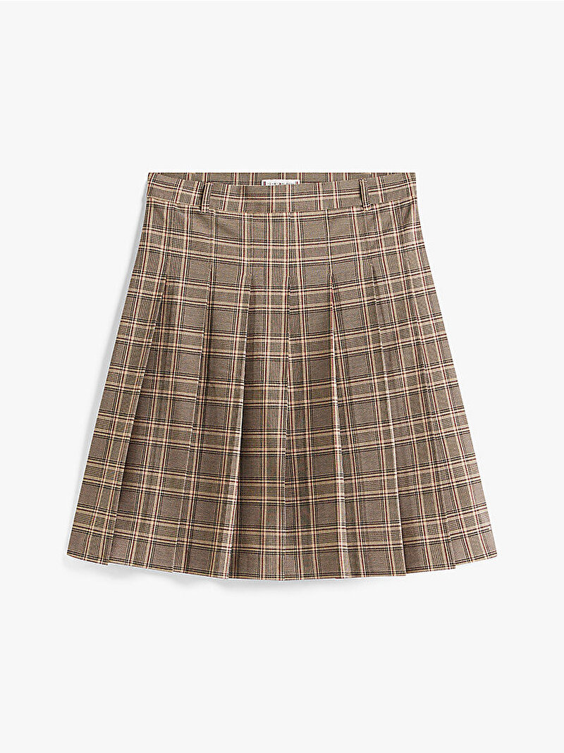 Kadın Core Check Pleated Etek Kahverengi WW0WW466510M7