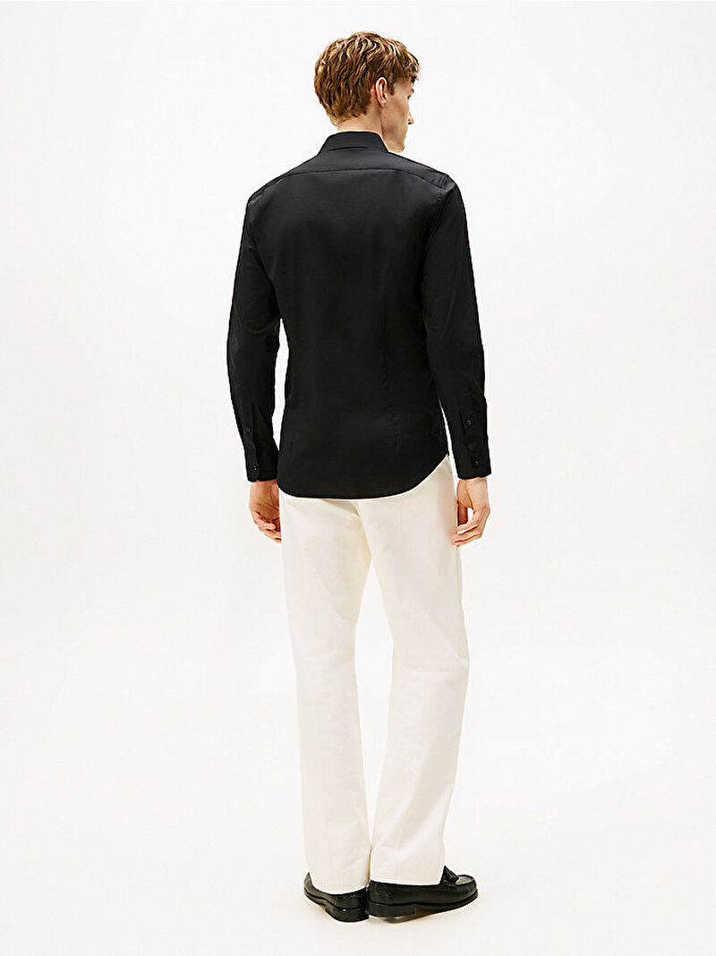 Erkek Stretch Poplin Gömlek Siyah MW0MW38347BDS