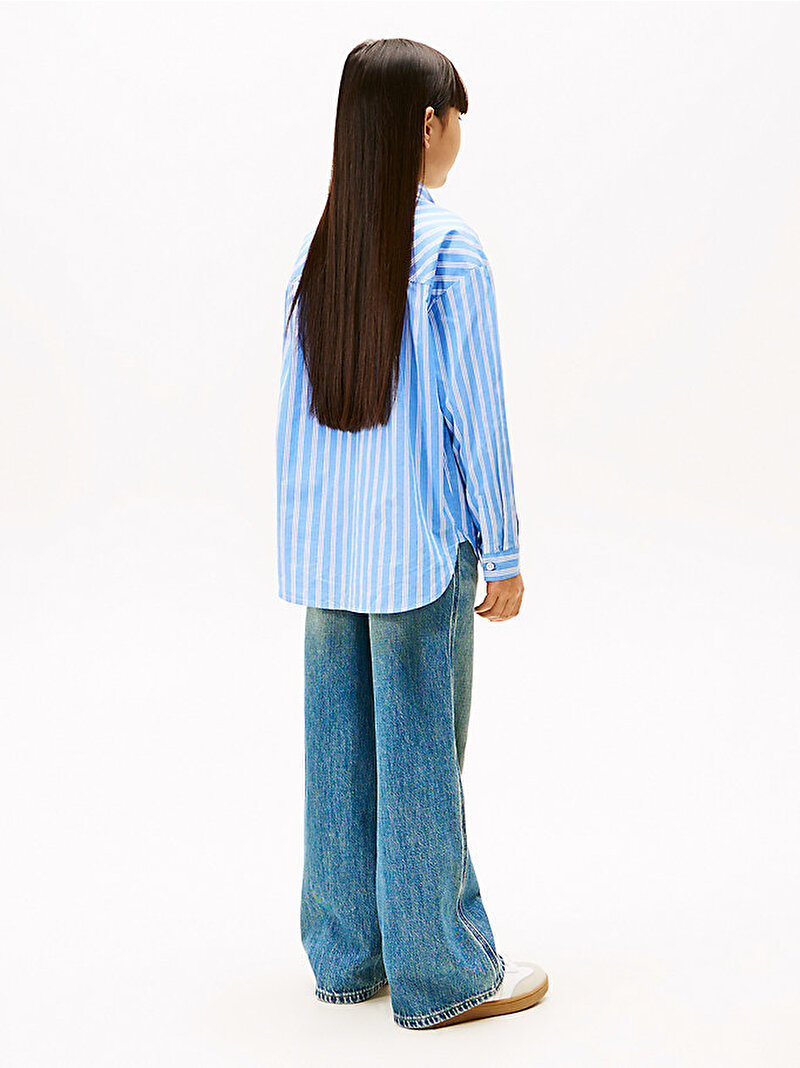 Kız Çocuk Stripe Gömlek Mavi  KG0KG08820C1T