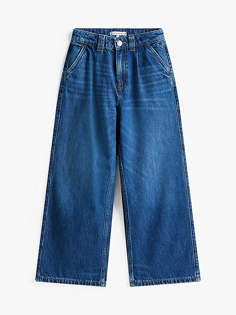 Kız Çocuk Mabel Pleats Jean Pantolon Lacivert KG0KG087691BJ