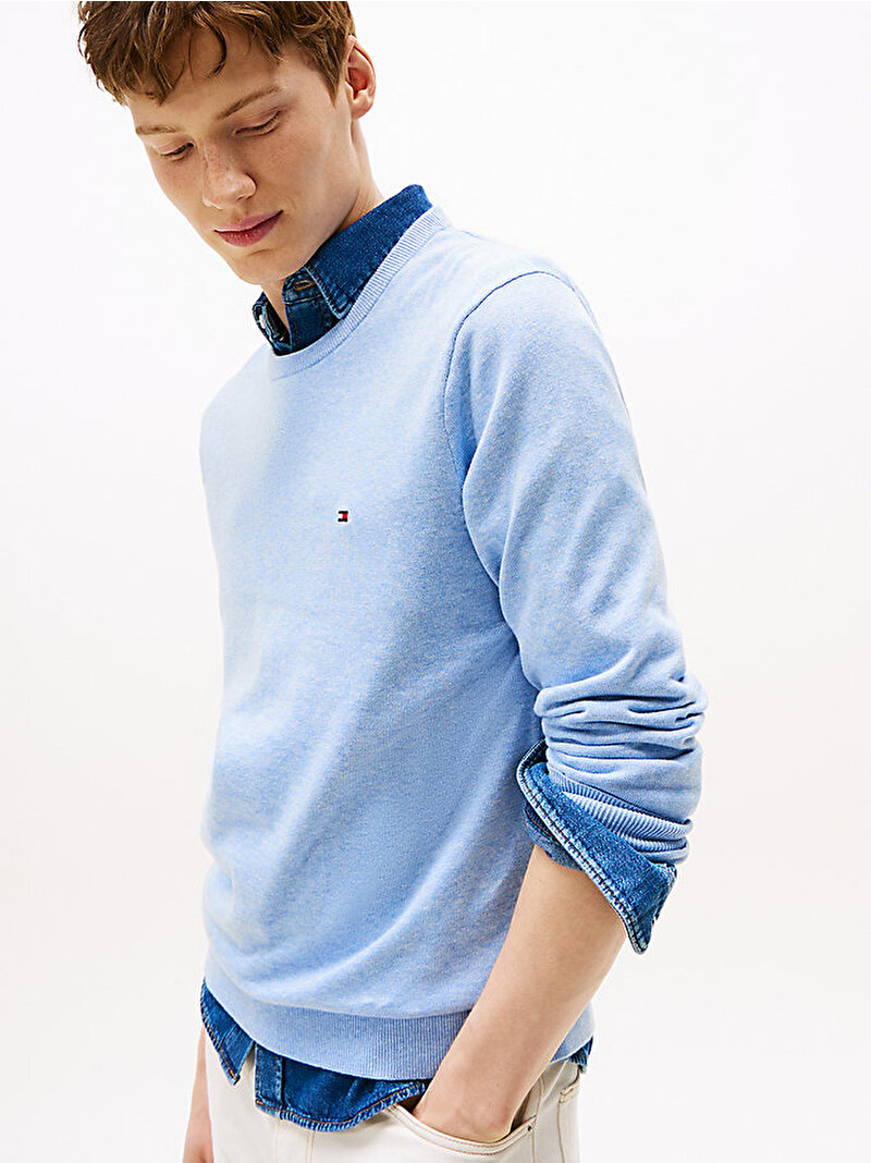 Erkek Essential Cotton Kazak Mavi  MW0MW39999DV5
