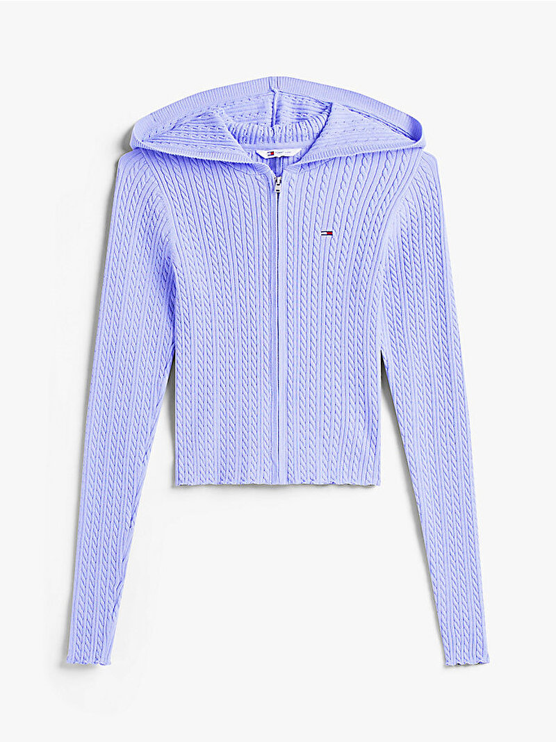 Kadın TJW Essential Fermuarlı Hoodie Mor DW0DW21673C5Z