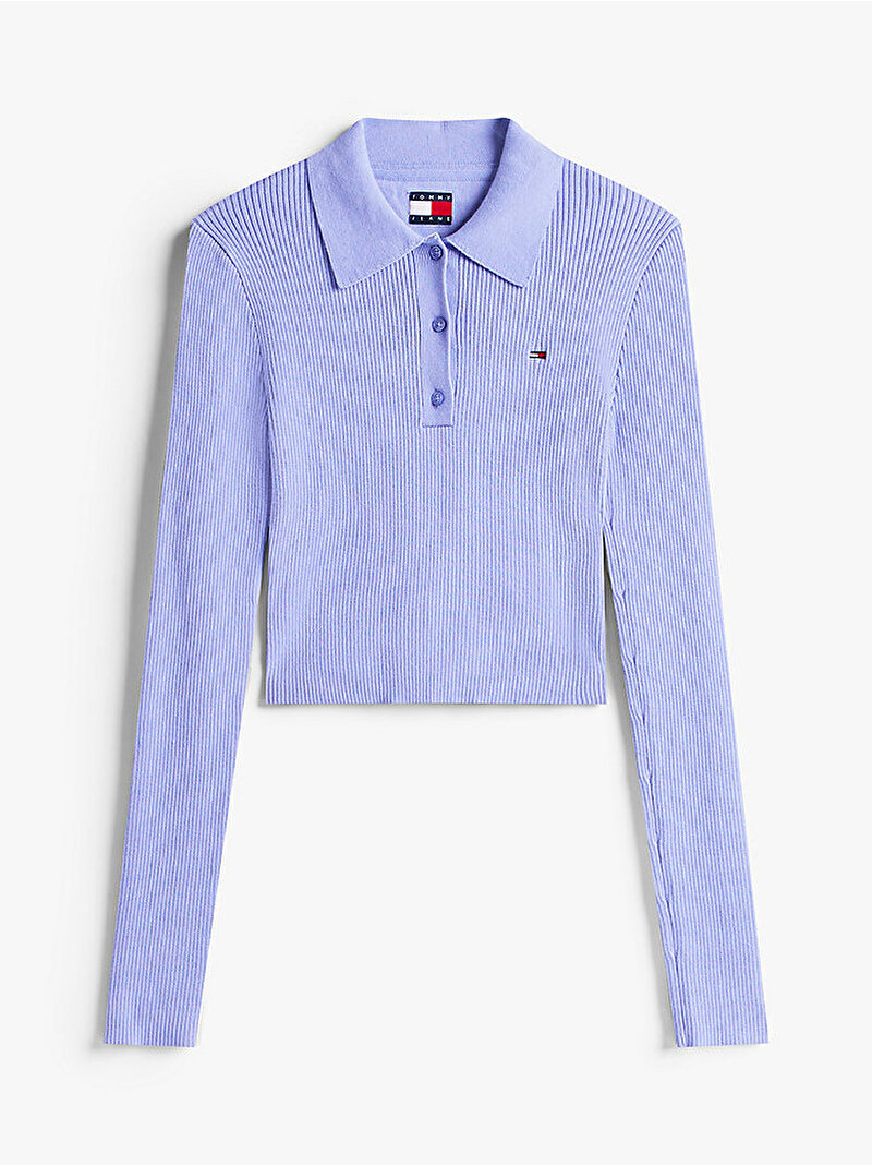 Kadın TJW Essential Polo Yaka Kazak Mor DW0DW21829C5Z