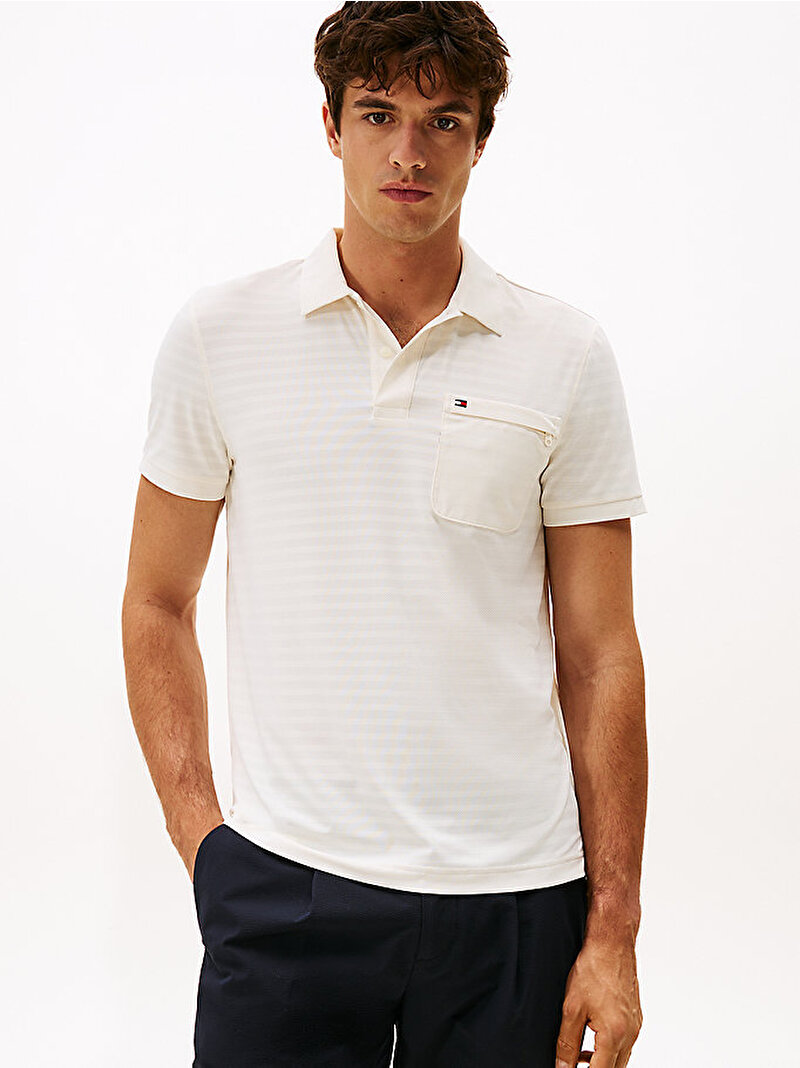 Erkek Packable Performance Polo T-shirt Beyaz  MW0MW40430Z00