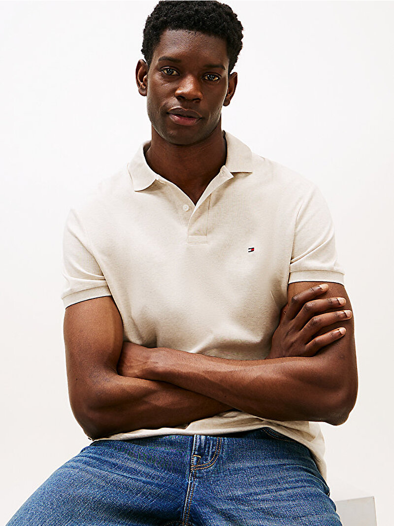 Erkek Liquid Cotton Polo T-shirt Ekru MW0MW39994HGF