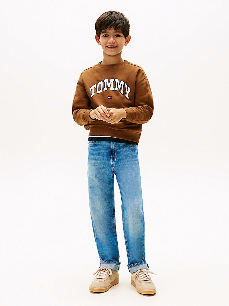 Erkek Çocuk Varsity Raised Print Sweatshirt Bej  KB0KB09899GVP
