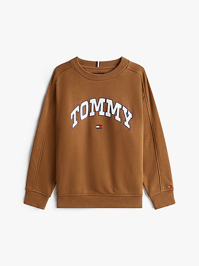 Erkek Çocuk Varsity Raised Print Sweatshirt Bej  KB0KB09899GVP