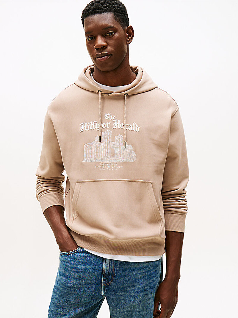 Erkek Herald Skyline Hoodie Bej  MW0MW40066AFE