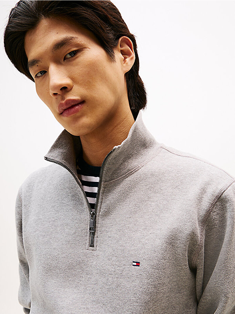Erkek Essential Fleece Sweatshirt Gri MW0MW37233P91