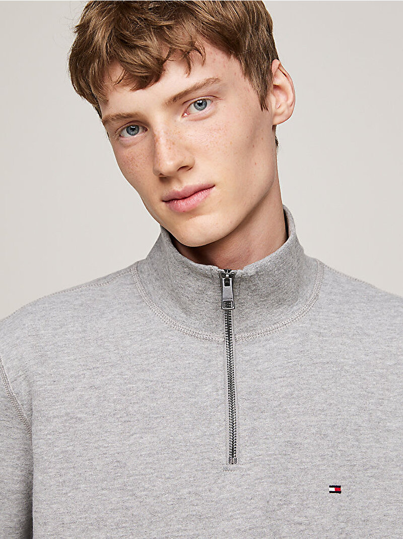 Erkek Essential Fleece Sweatshirt Gri MW0MW37233P91