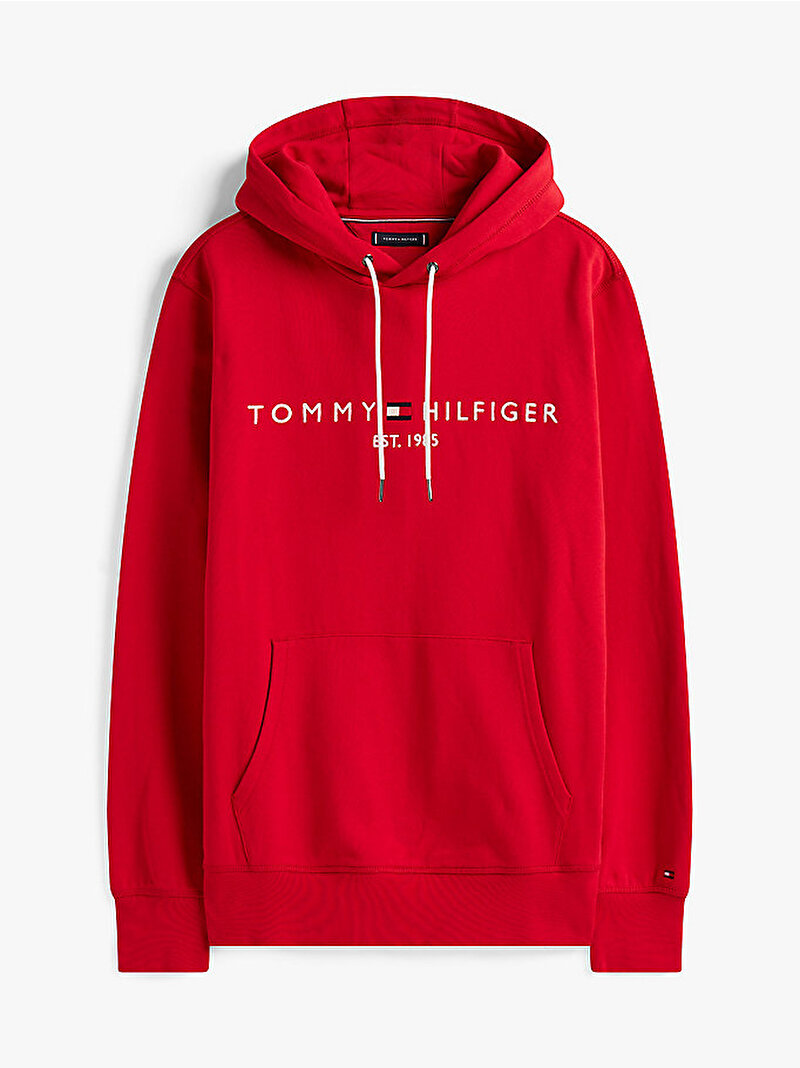 Erkek Tommy Logo Hoodie Kırmızı MW0MW13720XLG