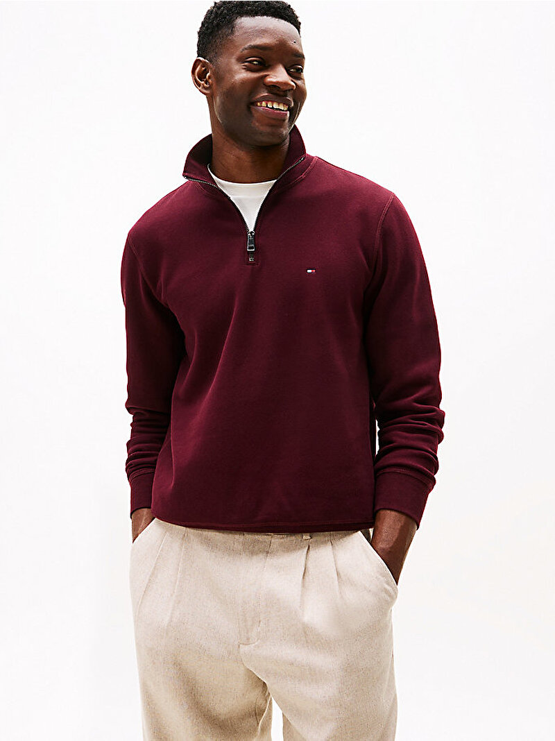 Erkek Essential Fleece Sweatshirt Kırmızı MW0MW37233XIH