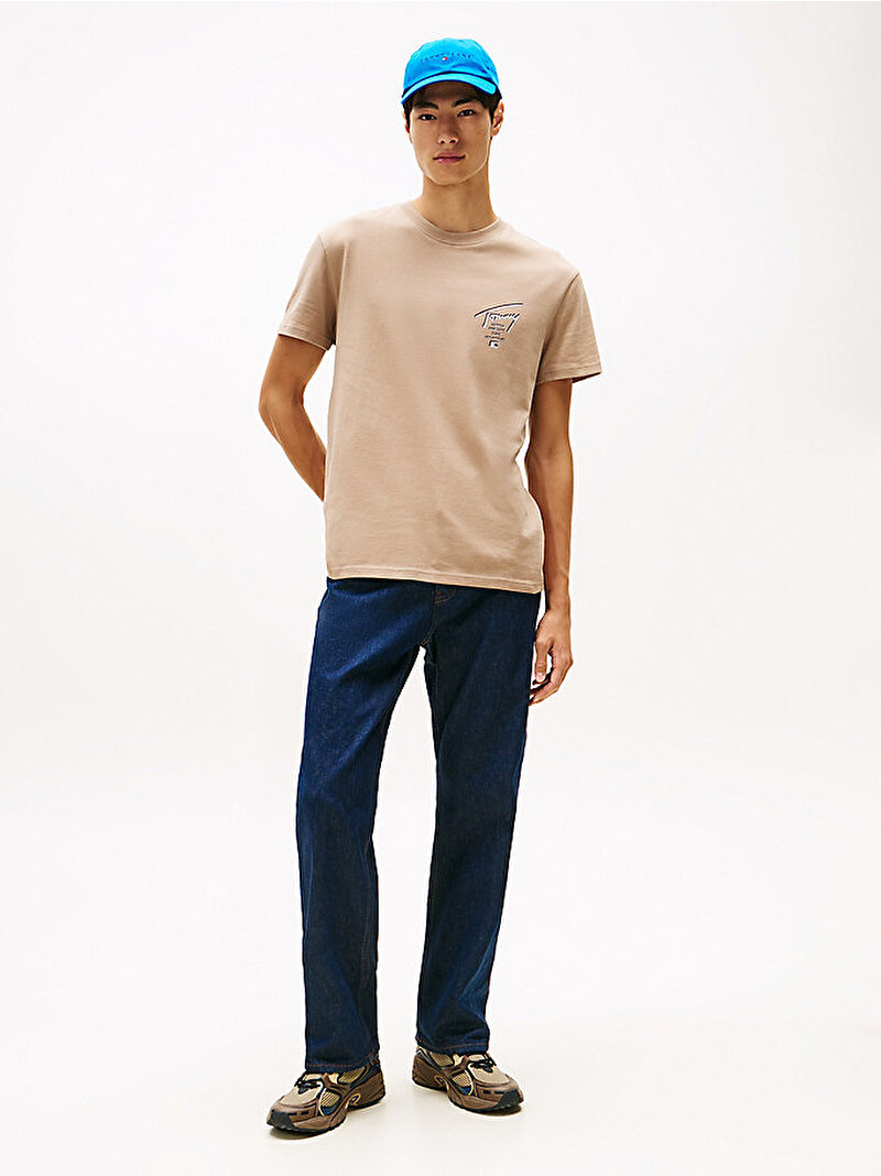 Erkek TJM Regular Sign City T-shirt Bej  DM0DM22120AFE