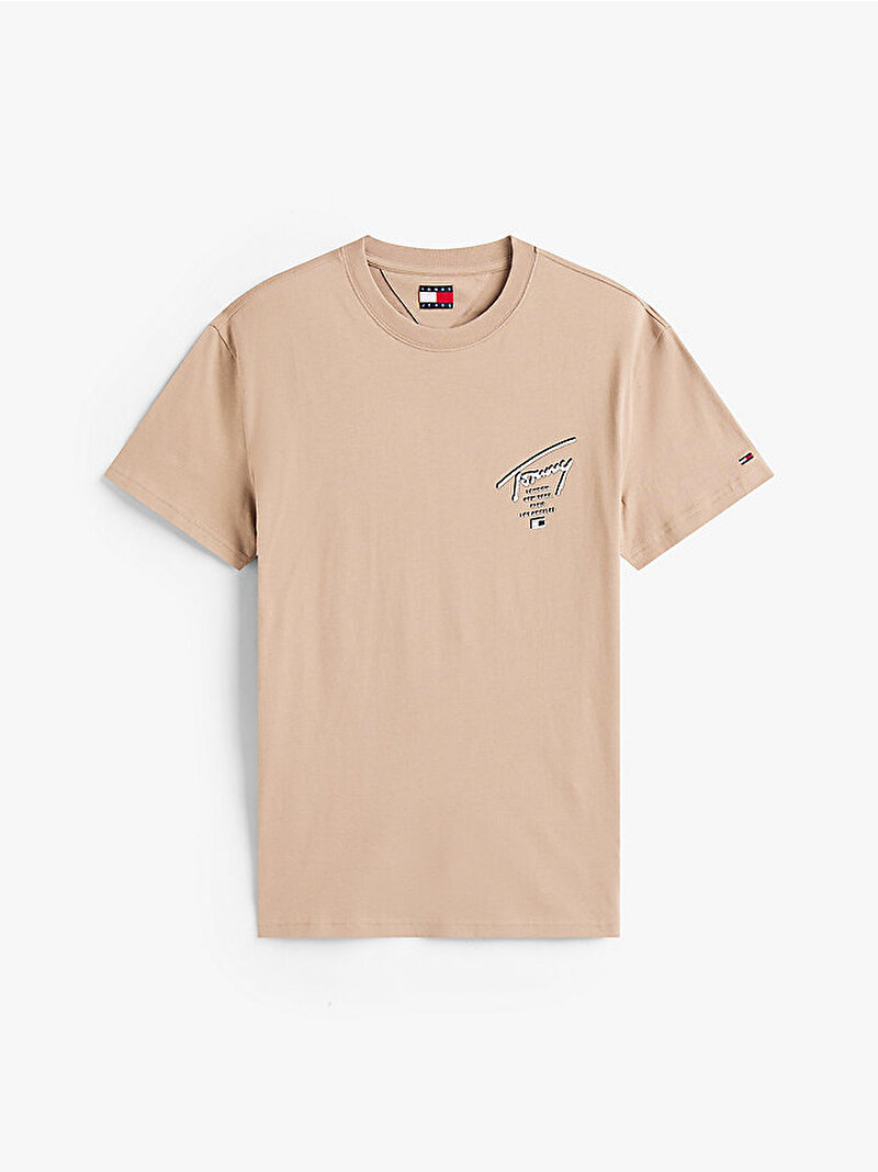 Erkek TJM Regular Sign City T-shirt Bej  DM0DM22120AFE