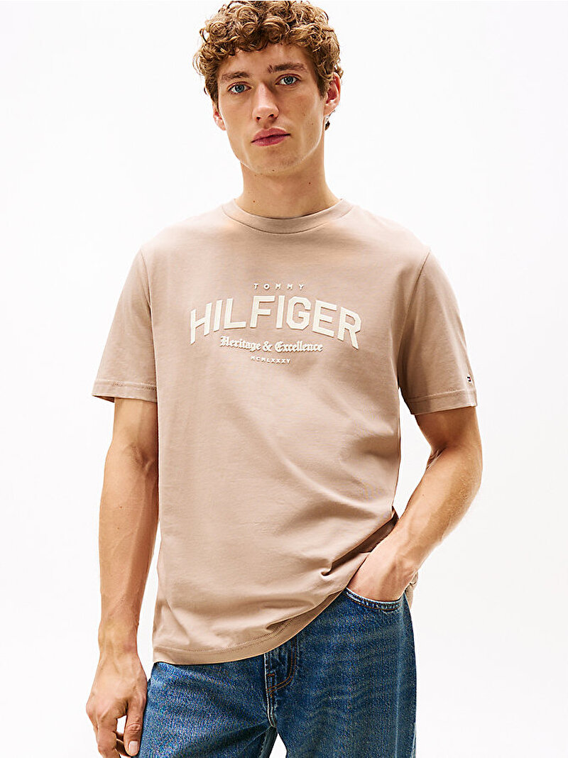 Erkek Hilfiger Arch T-shirt Bej  MW0MW40015AFE