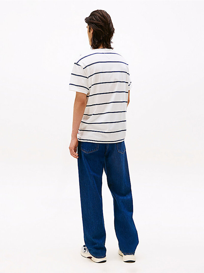 Erkek TJM Reglar Textured T-shirt Beyaz  DM0DM21983YBH