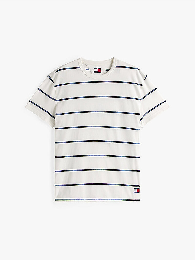 Erkek TJM Reglar Textured T-shirt Beyaz  DM0DM21983YBH