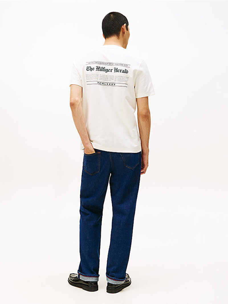Erkek Hilfiger Herald Back T-shirt Beyaz  MW0MW40008Z00