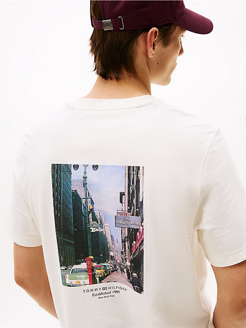 Erkek Photo Print Graphic T-shirt Beyaz  MW0MW40010Z00