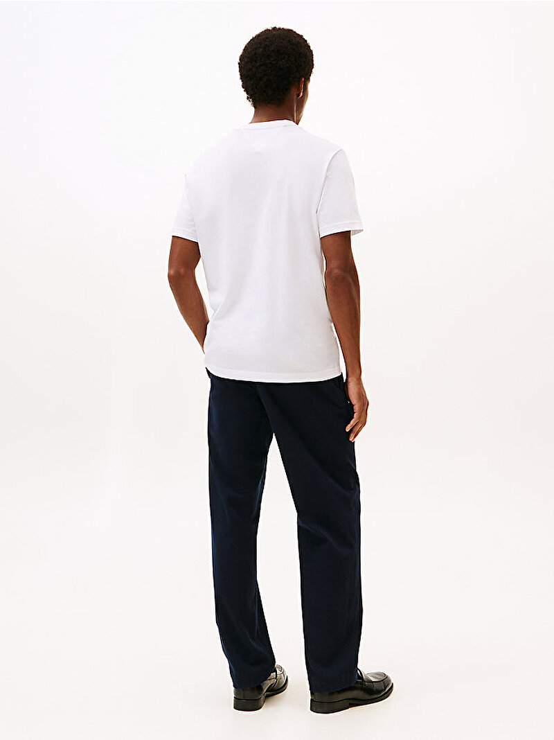 Erkek Linear Flag Graphic T-shirt Beyaz  MW0MW41338YBR