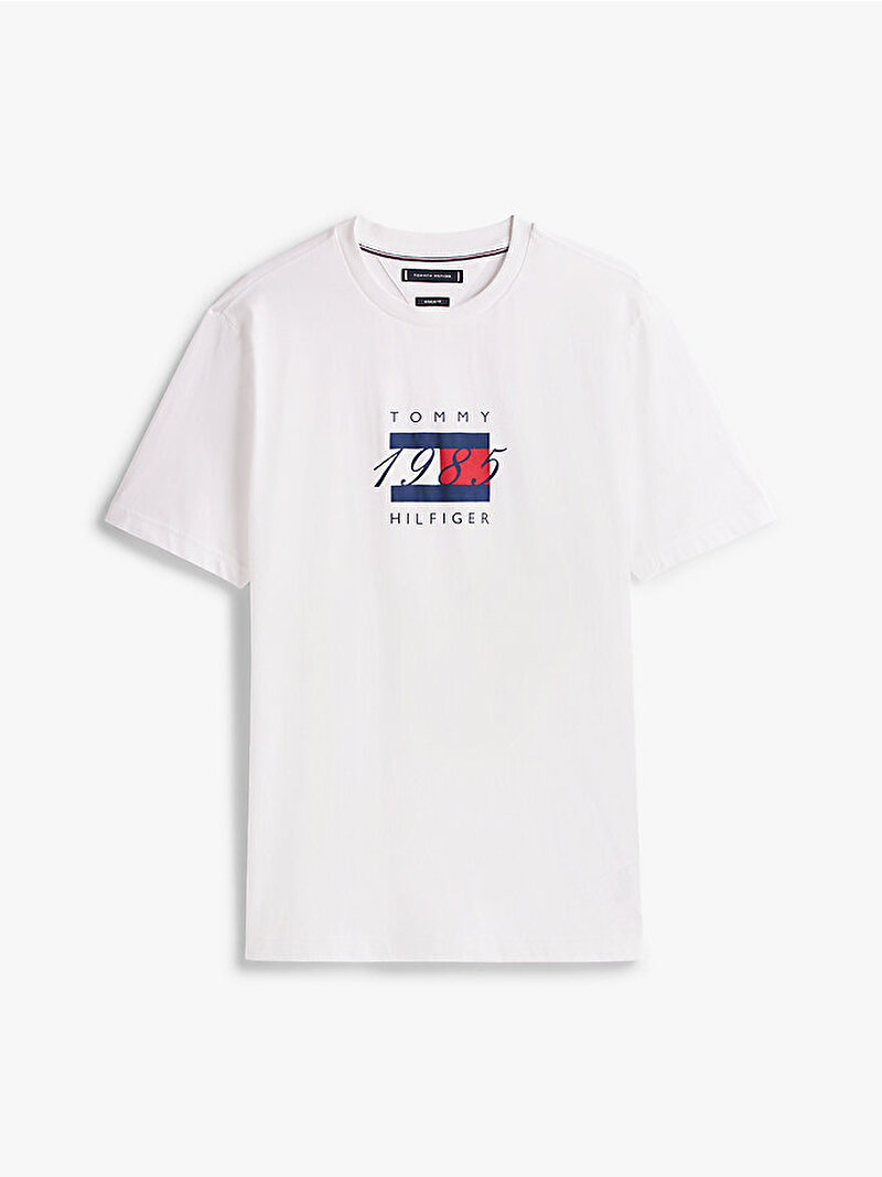 Erkek Linear Flag Graphic T-shirt Beyaz  MW0MW41338YBR