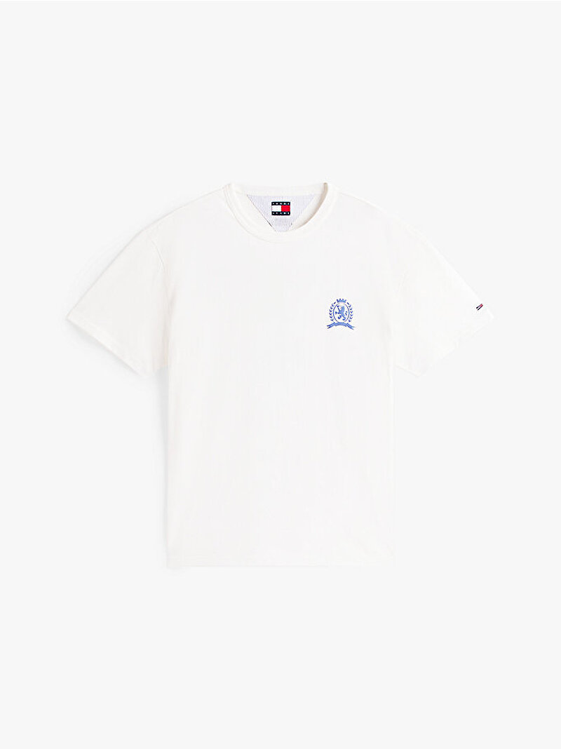 Erkek TJM Relax Crest Play T-shirt Ekru DM0DM21986YBL