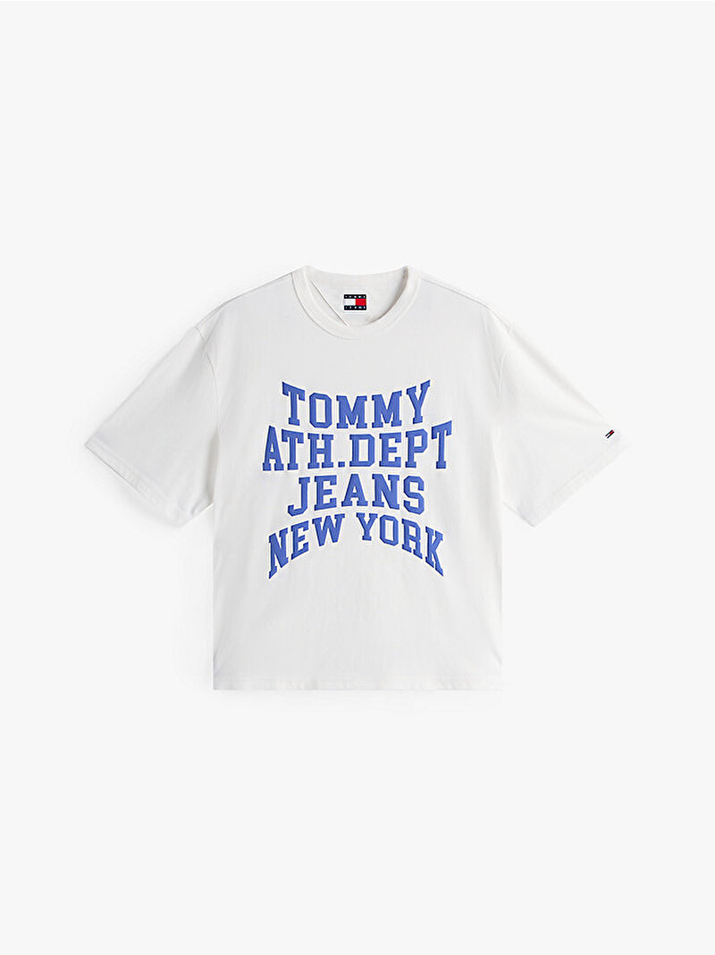 Erkek TJM 90s Varsity T-shirt Ekru DM0DM21988YBL