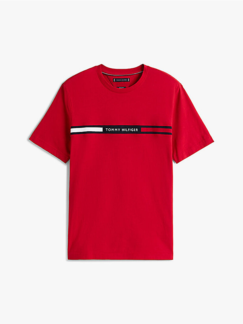 Erkek Hilfiger Chest Inser T-shirt Kırmızı MW0MW36498XLD