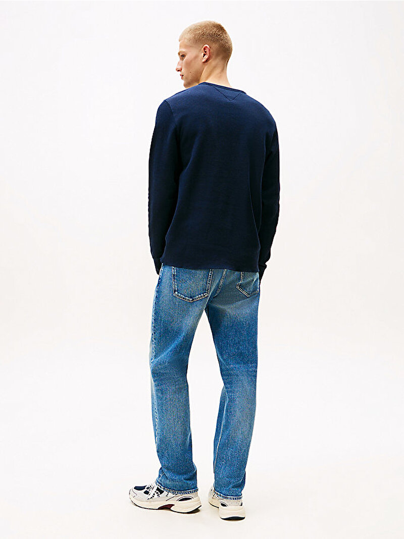 Erkek TJM Slim Waffle T-shirt Lacivert DM0DM21812C1G