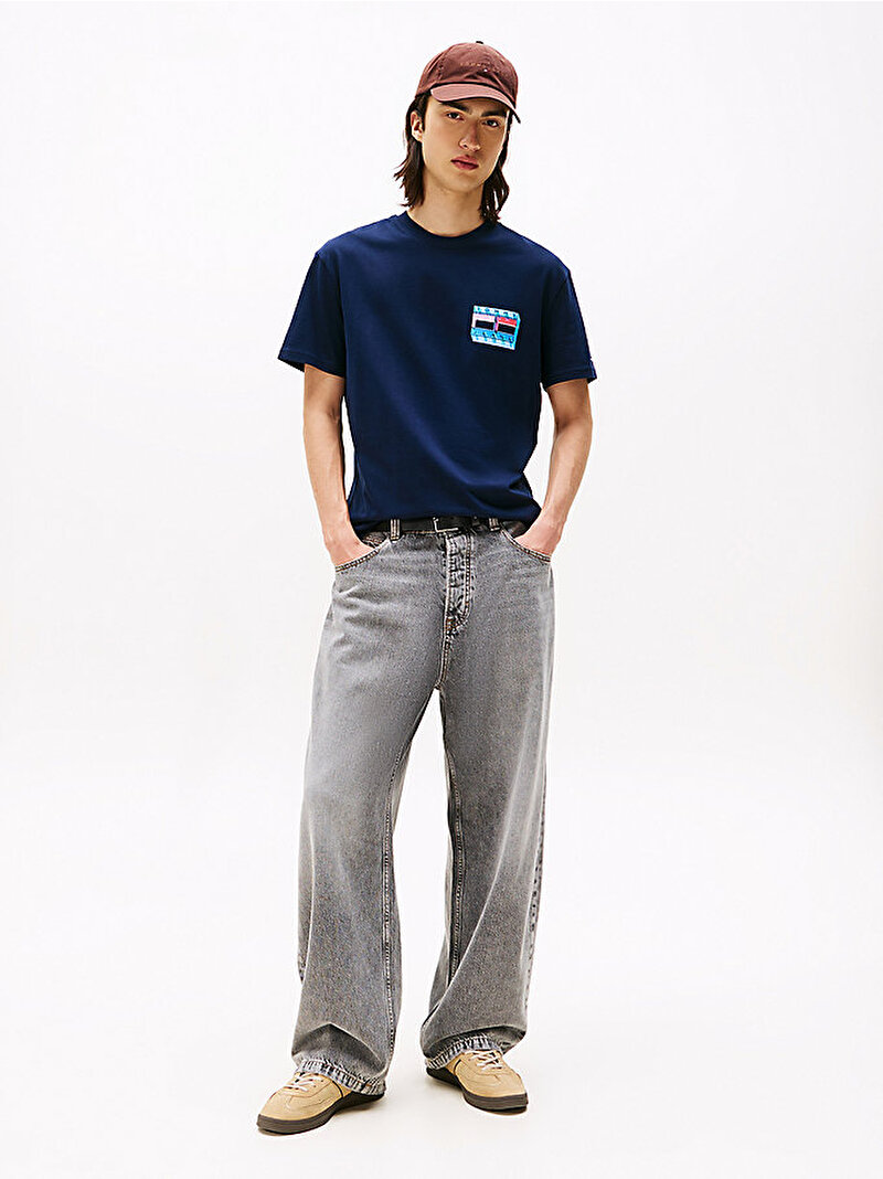 Erkek TJM Regular Dna Flag T-shirt Lacivert DM0DM21980C1G