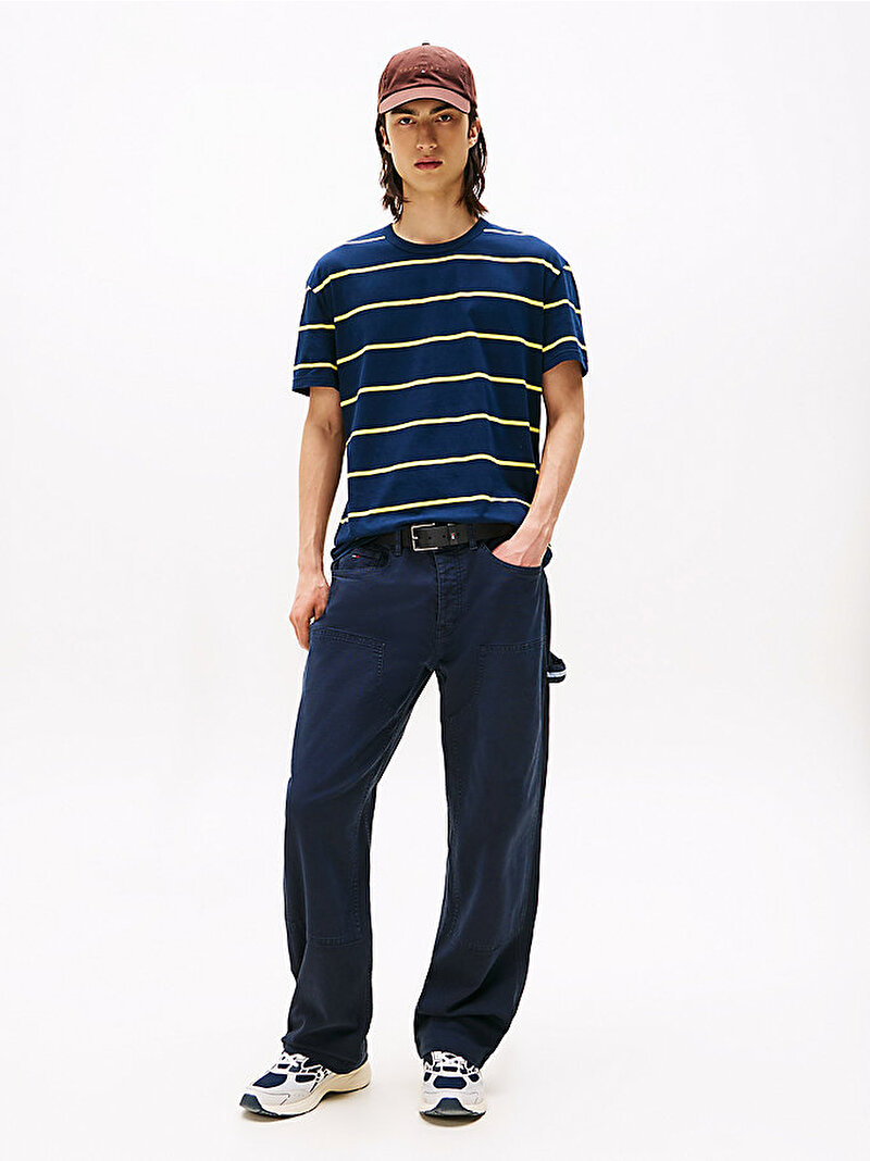 Erkek TJM Reglar Textured T-shirt Lacivert DM0DM21983C1G