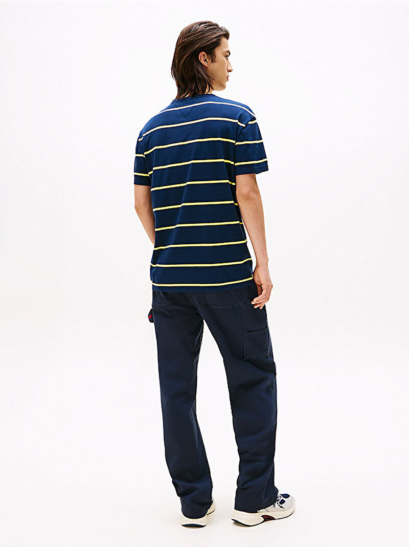Erkek TJM Reglar Textured T-shirt Lacivert DM0DM21983C1G