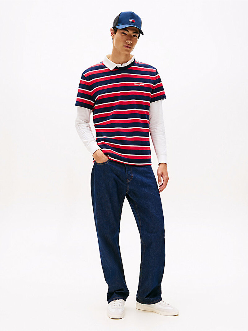 Erkek TJM Regular Waffle T-shirt Lacivert DM0DM21984C1G