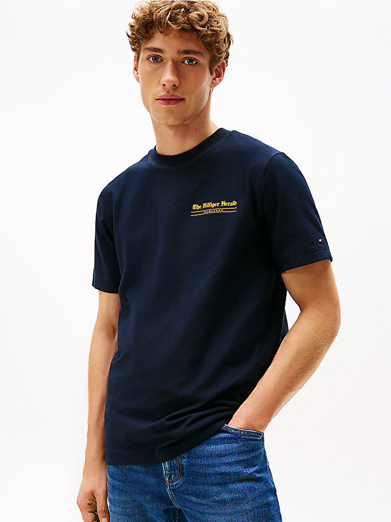 Erkek Hilfiger Herald Back T-shirt Lacivert MW0MW40008DW5