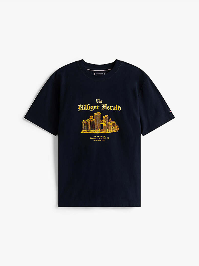 Erkek Herald Skyline Graphic T-shirt Lacivert MW0MW40920DW5