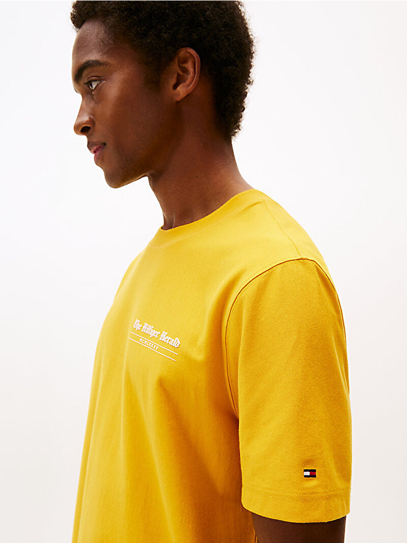 Erkek Hilfiger Herald Back T-shirt Sarı MW0MW40008ZF4
