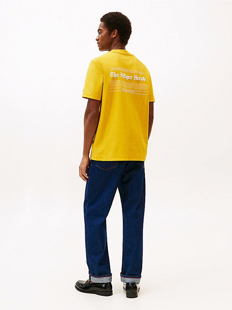 Erkek Hilfiger Herald Back T-shirt Sarı MW0MW40008ZF4