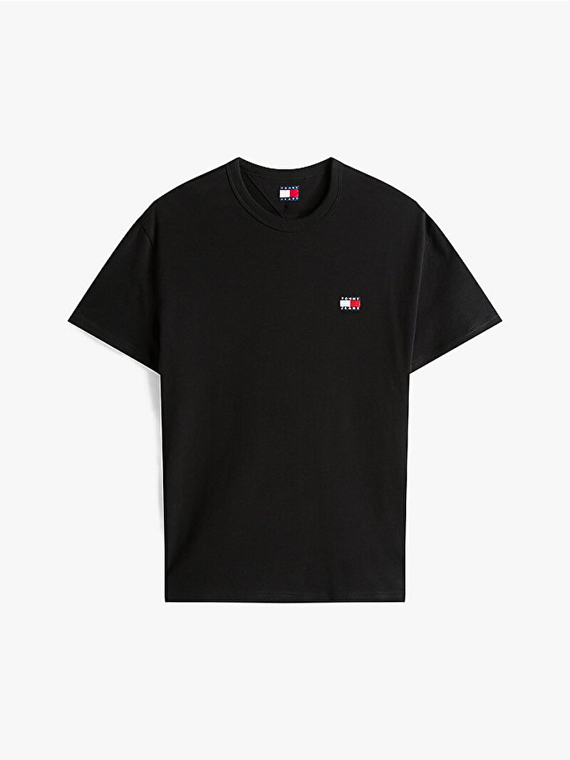 Erkek TJM Regular Badge T-shirt Siyah DM0DM20322BDS