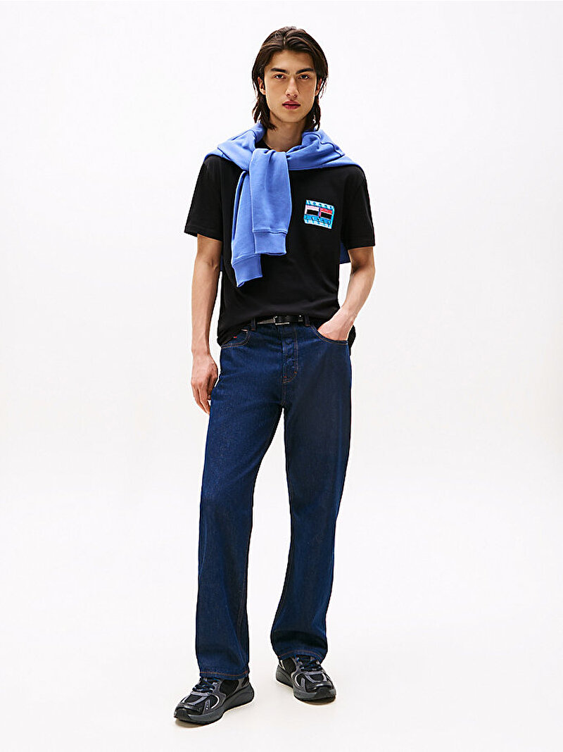 Erkek TJM Regular Dna Flag T-shirt Siyah DM0DM21980BDS