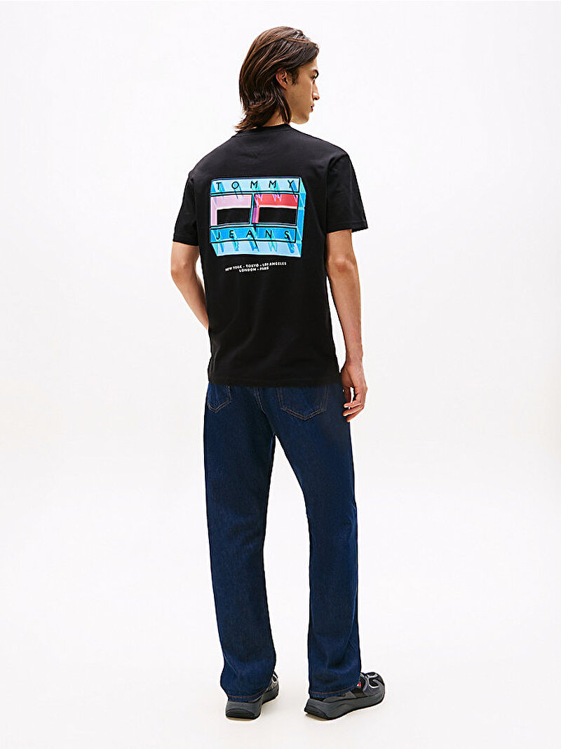 Erkek TJM Regular Dna Flag T-shirt Siyah DM0DM21980BDS