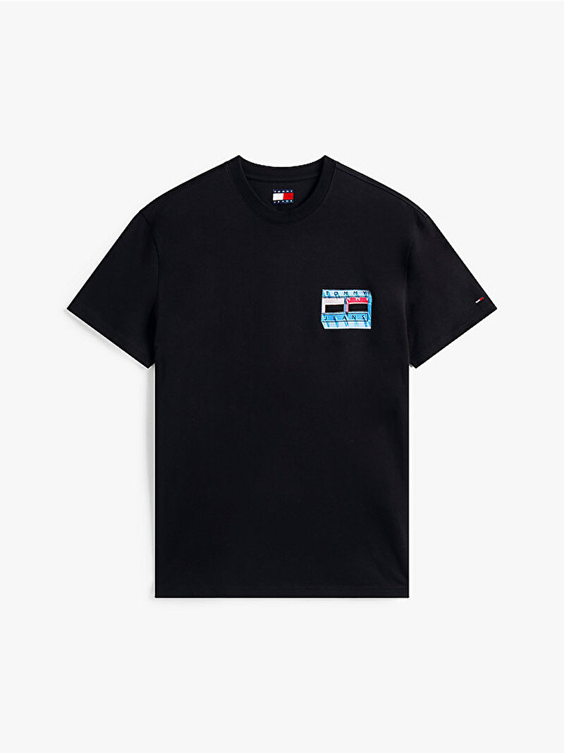 Erkek TJM Regular Dna Flag T-shirt Siyah DM0DM21980BDS