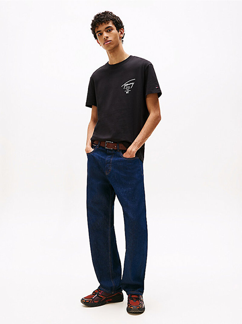 Erkek TJM Regular Sign City T-shirt Siyah DM0DM22120BDS