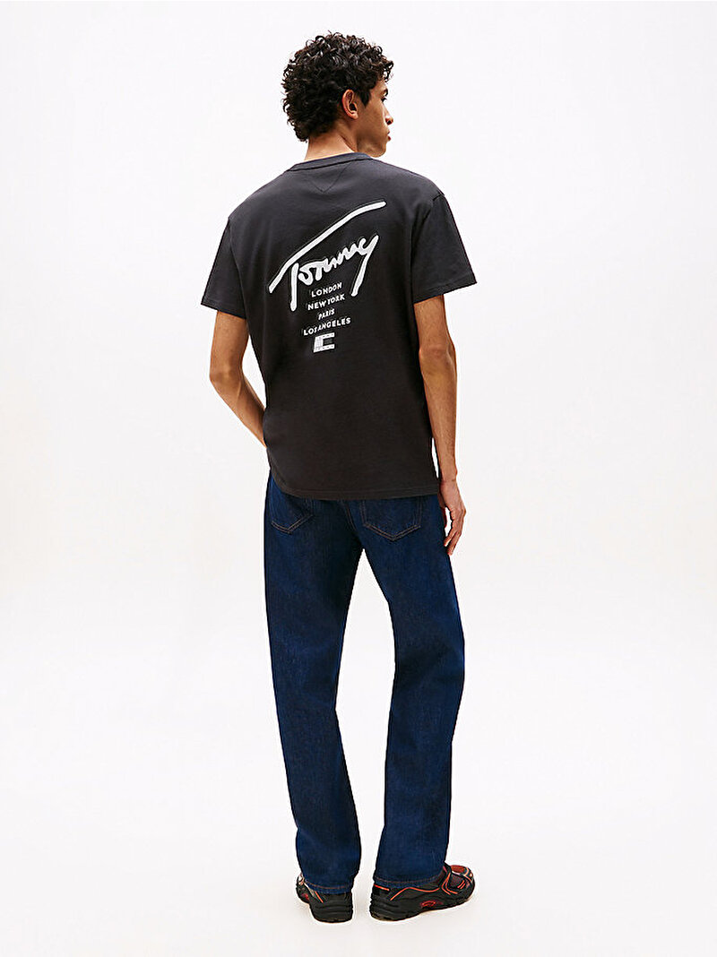 Erkek TJM Regular Sign City T-shirt Siyah DM0DM22120BDS