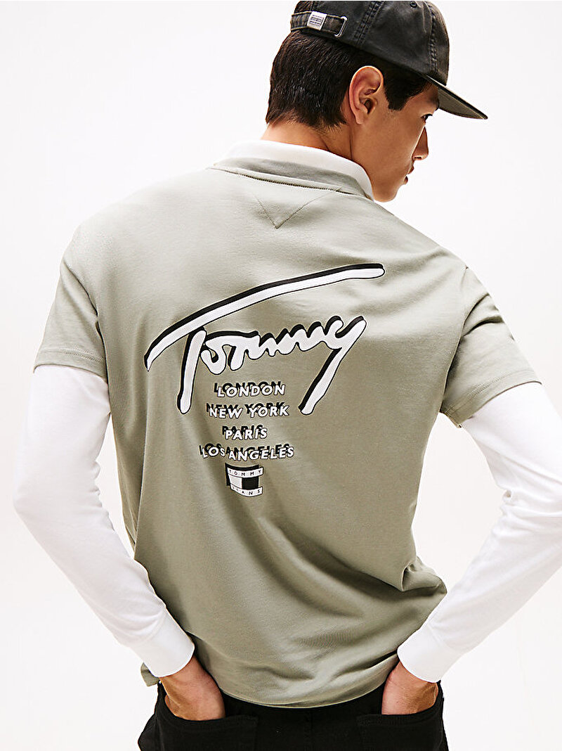 Erkek TJM Regular Sign City T-shirt Yeşil DM0DM22120M1L
