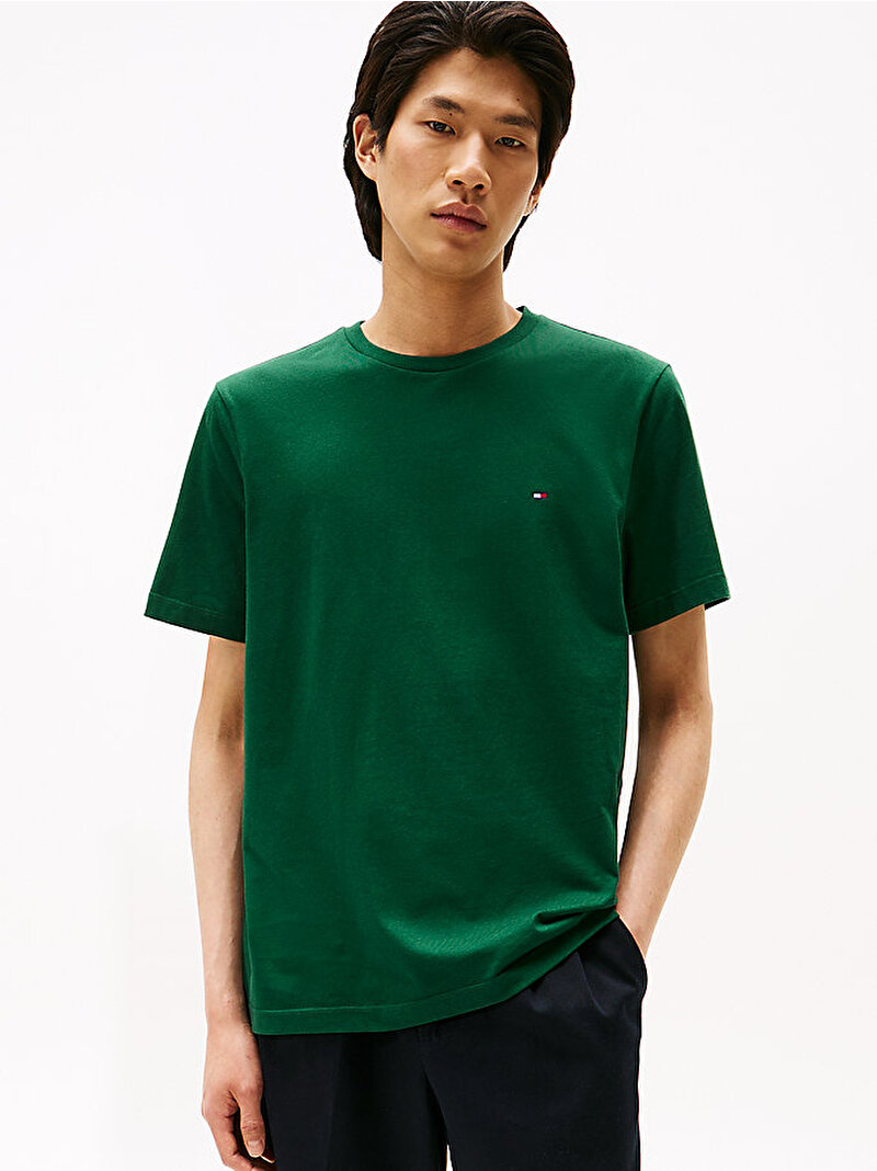 Erkek Essential Seasonal Regular Fit T-shirt Yeşil MW0MW39995L6K